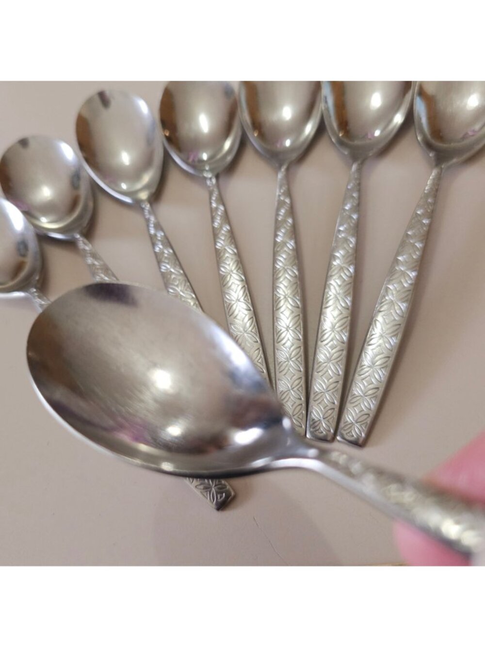 4 Noritake Allegro Teaspoon Spoons 6" silverware flatware replacement MCM vtg - Picture 6 of 8